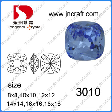 Wholsale Fashion Jewellery Cushion Cut Light Sapphire Square Crystal Stone